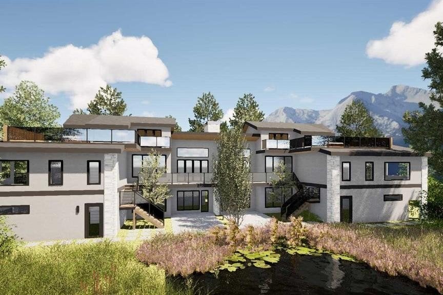 Rear exterior rendering with mountain views